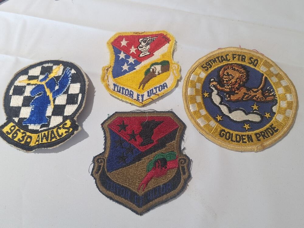 Vintage USAF Patch Lot 963rd AWACS 49th TFW 59th TAC FTR SQ Golden Pride 4pc